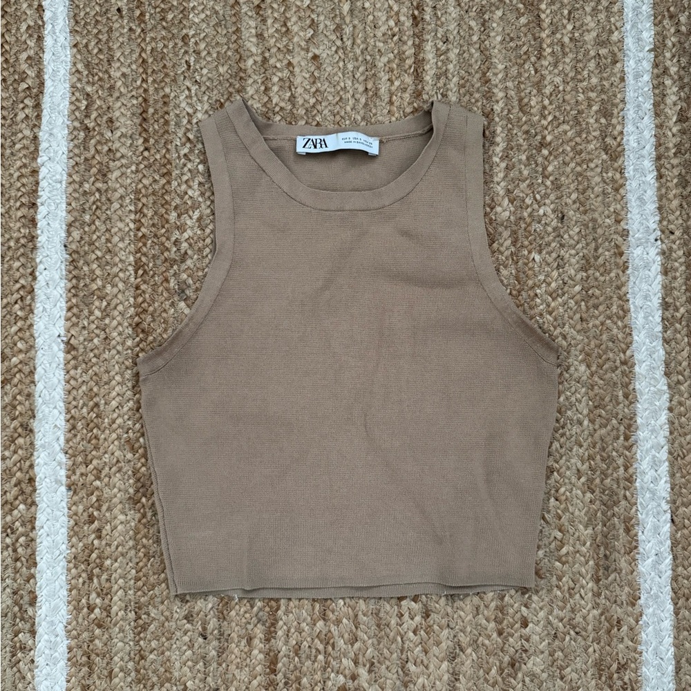 ZARA basic cropped sweater crewneck tank